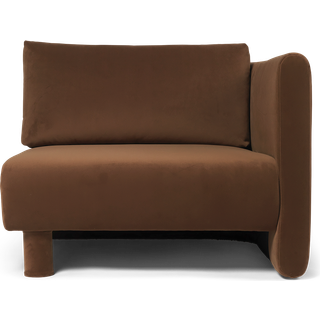 Dase Sofa Armrest Right - Rich Velvet - Soft Brown