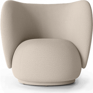 Rico Lounge Chair - Swivel - Wool Bouclé - Natural