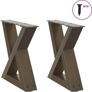 sofabordsben 2 stk. naturstål 30x(30-31,3) cm stål