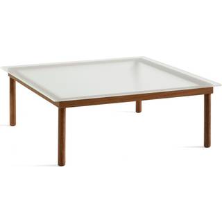 HAY Kofi Sofabord 100x100 WB. Lacq. Solid Walnut & Clear Reeded Glass