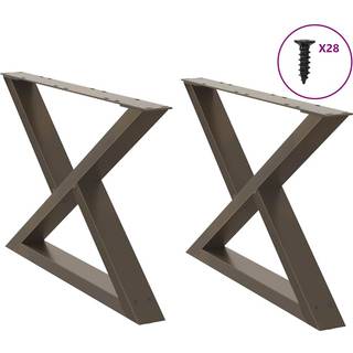 sofabordsben 2 stk. naturstål 70 x (42-43,3) cm stål