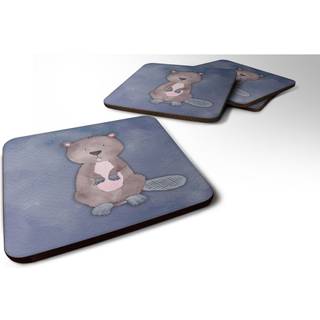 """" Caroline's Treasures Beaver Watercolor Decorative Coasters 3.5 Multicolor """"