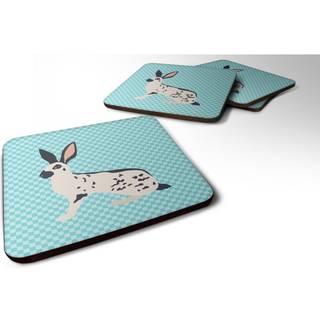 """" Caroline's Treasures English Spot Rabbit Blue Check Dekorative Coasters 3.5 """" """" Multicolor """"