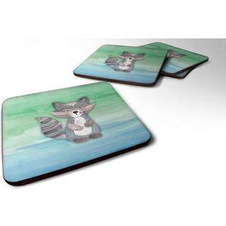 """" Caroline's Treasures Raccoon Watercolor Decorative Coasters 3.5 Multicolor """"