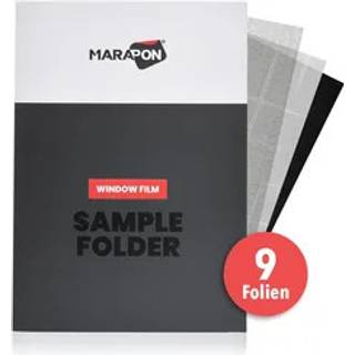 Marapon? Vinduesfilmeksempelmappe Din A5 - Selvkl?bende uigennemsigtig - privatlivsfilm med statisk vedh?ftning - spejlfilm og frostede glasfilm