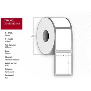Label 38 x 19mm, Core 76mm,