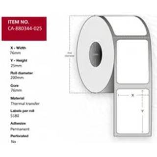 Label 76 x 25mm, Core 76mm,