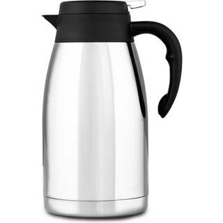 SciencePurchase 2-liter 304 Rustfrit stål Dobbeltvægget vakuumisoleret karafe med presseknap Top termisk kaffekande servering pitcher termos med
