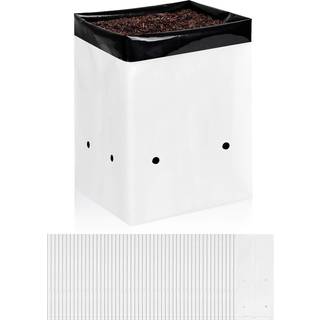 Ipower glgrowbagfilm1x50 50-pack 1 gallon sort og hvid vokse tasker panda film containere til planter frøplante og rodfaldende firkantet form