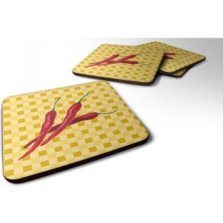 """" Caroline's Treasures Chili Peppers på Basketweave Decorative Coasters 3.5 multicolor """"