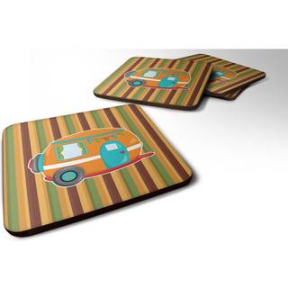 """" Caroline's Treasures Retro Camper Foam Coaster Set på 4 3,5 multicolor """"