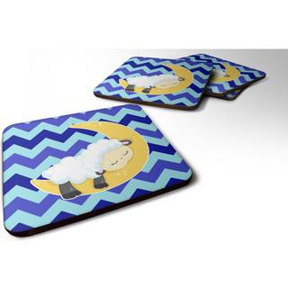 """" Caroline's Treasures får på Moon Chevron Foam Coaster Set på 4 3,5 multicolor """"