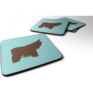 """" Caroline's Treasures Poitou Poiteuin Donkey Blue Check Dekorative Coasters 3.5 Multicolor """"