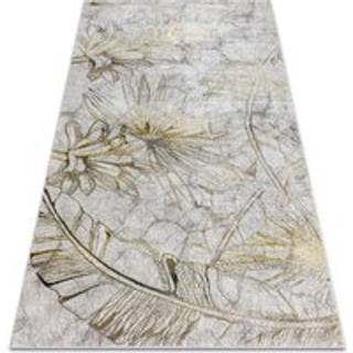 BLISS Z218AZ237 tæppe creme / guld - Blomster, moderne, strukturel 140x190 cm