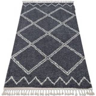 Tæppe BERBER ASILA B5970 grå / hvid kvaster berberi Marokkansk shaggy 160x220 cm