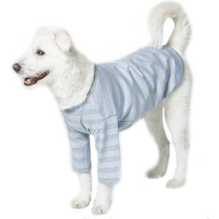 Lucky Petter Dog Cotton Shirts til små og store hunde Rugby Striped T-Shirts Soft Breathable Dog Shirt Pet Clothes (3x-Large Blue/Gray)