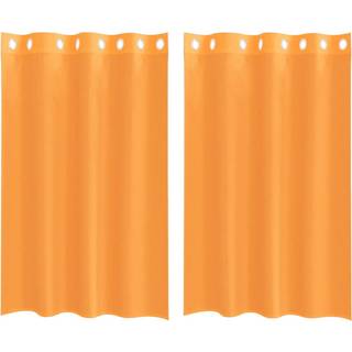Voile-Gardiner Med Øskner Orange - med øjeringe / 140 x 175 cm