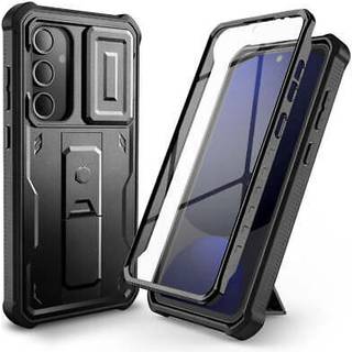 Samsung Galaxy S24 FE Tech-Protect Kevlar Cam+ Cover - skærmbeskyttelse, kamerabeskyttelse, kickstand - sort