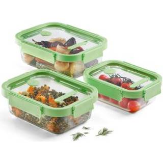 Lékué Lékué rektangulær madkasse 3 dele Grøn