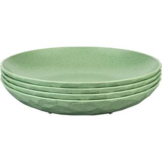 Koziol Club dyb tallerken Ø22 cm 4-pak biocirk termoplast Nature leaf green