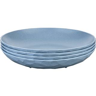 Koziol Club dyb tallerken Ø22 cm 4-pak biocirk termoplast Nature flower blue