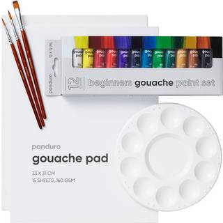 Beginners Gouache Kit, alt til nybegynderen, som vil begynde at male med gouachefarve