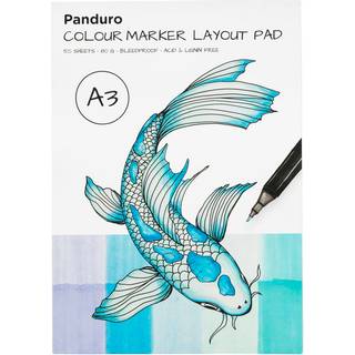 Panduro colour marker blok A3 (297×420 mm), gramvægt 80, 50 ark – perfekt til skitser med markers & tuschpenne