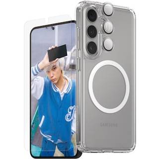 CARE by PanzerGlass Samsung Galaxy S25+ (Plus) 3-i-1 FLAGSHIP Bundle - Cover / Skærmbeskyttelse (UWF) / Kamerabeskyttelse - Gennemsigtig