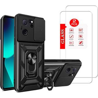 For Xiaomi 13t / 13t Pro Case med [2 Pack] H?rmet glassk?rmbeskytter Xiaomi 13t Pro-sag [Milit?rklasse] Beskyttelse med linse Beskytter magnetisk