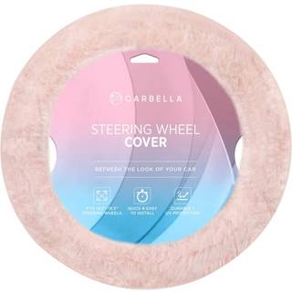 Carbella bl?d lyser?d fuzzy ratted?ksel standard 15 tommer st?rrelse passer til de fleste k?ret?jer s?de faux pels bil styring d?kning med bl?d f