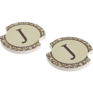 Thirstystone Monogram J Car Cup Holder Coaster 2-Pack (DMJ)