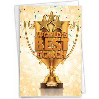 Nobleworks - 1 Tak lykønskningskort for lærere og træner - Team Sports Gratitude School Athlete Appreciation Notecard med konvolut - Verdens beds