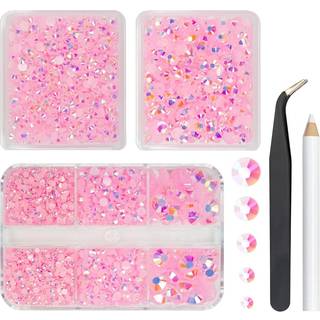 qiipii 3 kasser 5070stk lyserød ab harpiks rhinestones til håndværk lyseros
