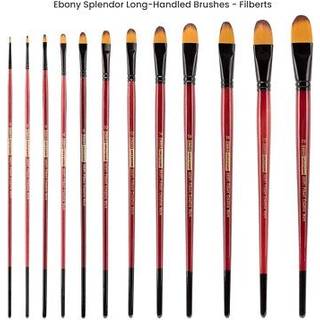 Kreativ Mark Ebony Splendor Brush Langt h?ndtag Filbert Set