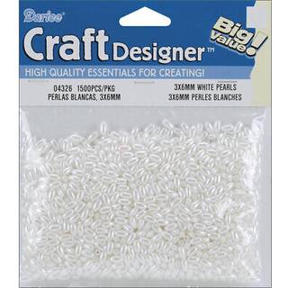 Darice Pearls 3x6mm hvid 1500-pakke