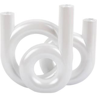 Lysestage Rings 12x20cm hvid