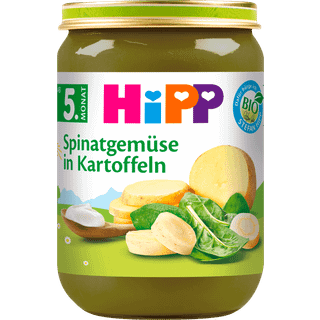 HiPP Økologiske spinatgrøntsager med kartofler fra 5. måned 73.42 DKK/1 kg (6 x 190.0g)