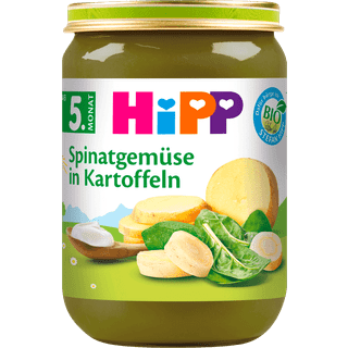 HiPP Økologiske spinatgrøntsager med kartofler fra 5. måned 73.42 DKK/1 kg (6 x 190.0g)