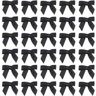 7 Rainbows 50 stk Boutique 1,5"""" sort satinb?nd Minisl?jfer til h?ndv?rkssyning Scrapbog Bryllup og gaveindpakning