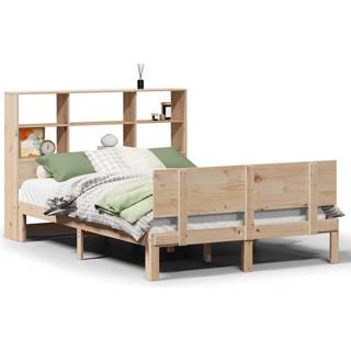 Seng Med Reol Uden Madras Massivt Fyrretræ - Naturfarvet / 160 x 200 cm