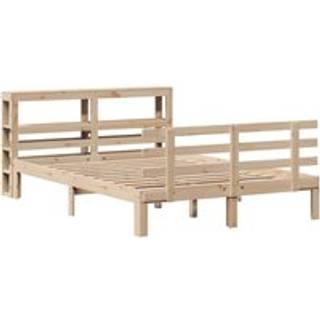 Sengeramme Med Sengegavl 120X200 Cm Massivt Fyrretræ Hvid