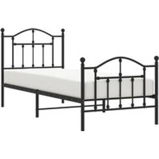 Sengeramme Med Sengegavl Metal - Sort / med hovedgærde og fodgærde / 80 x 200 cm