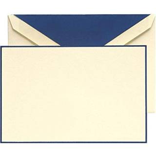 Crane & Co. Regent bl? h?ndrammede Ecruwhite korrespondancekort (CC3131)