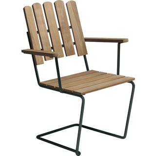 Grythyttan Stålmöbler Armstol A2 Ubehandlet / Sort - Havestole Teak - 1012531