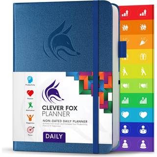 Clever Fox Daily Planner - Udateret planl?gningsnotesbog med timeplan og opgaveliste - Personlig dagsopgave og arbejdsplanl?gning 6 m?neder (Myst