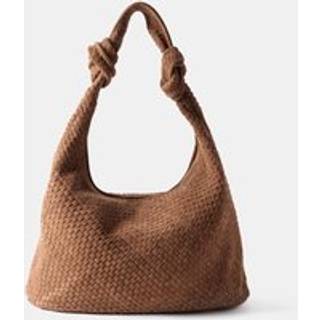 Mint Velvet Mint Velvet Brown Tan Woven Suede Knot Detail Bag
