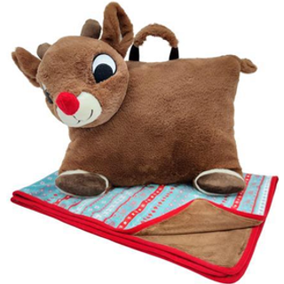 Animal Adventure | Rudolph den r?de n?se rensdyr | Rudolph | Karakter Cuddle Combos | 2-i-1 Stow-n-kast koseknop med b?reh?ndtag & lynl?spose til