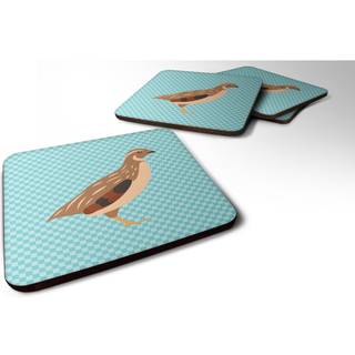 """" Caroline's Treasures Golden Phoenix Quail Blue Check Dekorative Coasters 3.5 multicolor """"