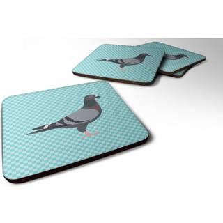 """" Caroline's Treasures Racing Pigeon Blue Check Dekorative Coasters 3.5 Multicolor """"