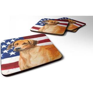 """" Caroline's Treasures Rhodesian Ridgeback Patriotic Decorative Coasters Multicolor """"